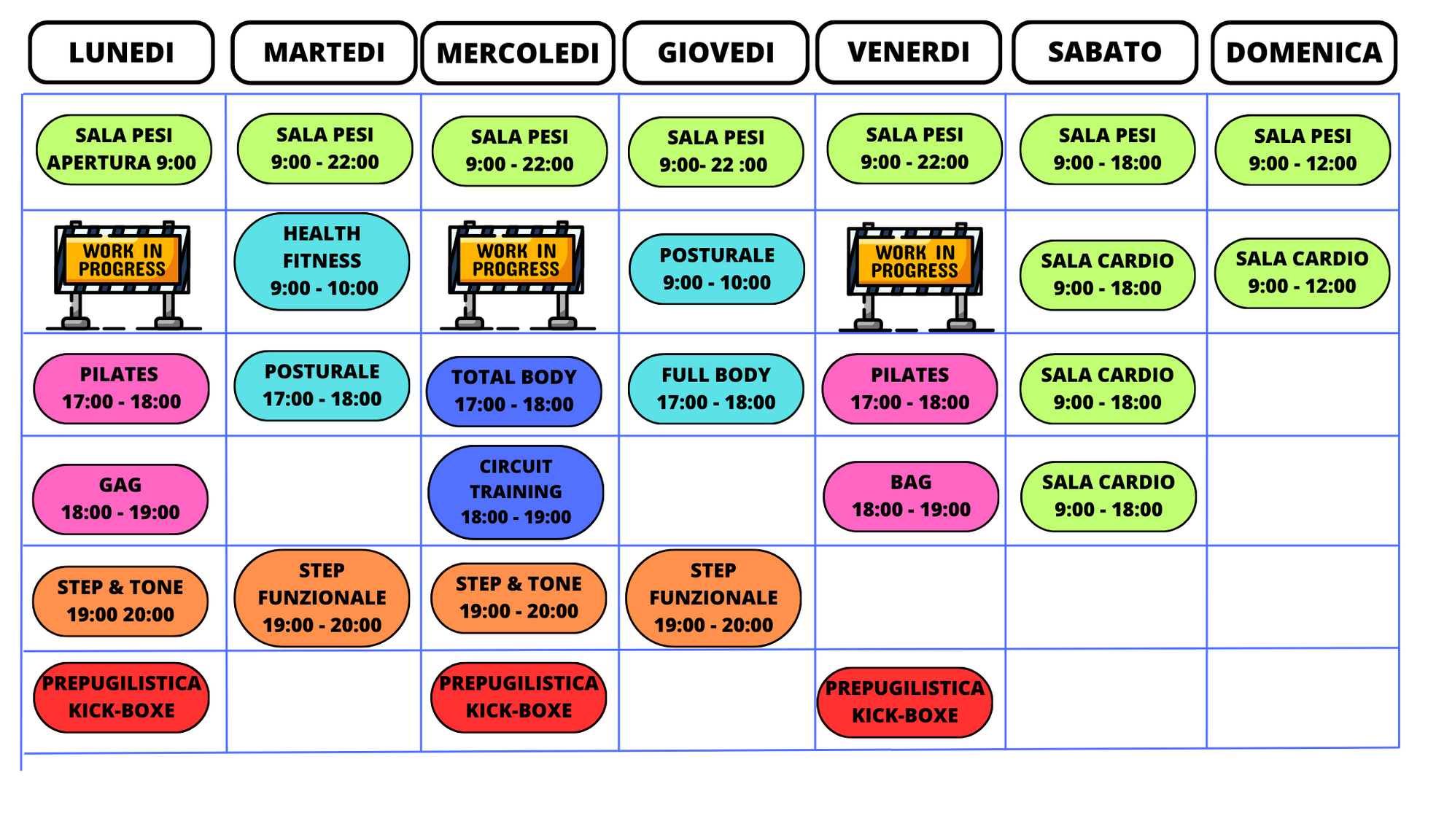orario palestra
